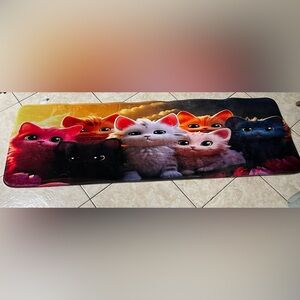 Colorful Cat Rug Runner - Litter Box Mat Laundry Room Rug Kitchen Rug - 68”x22”